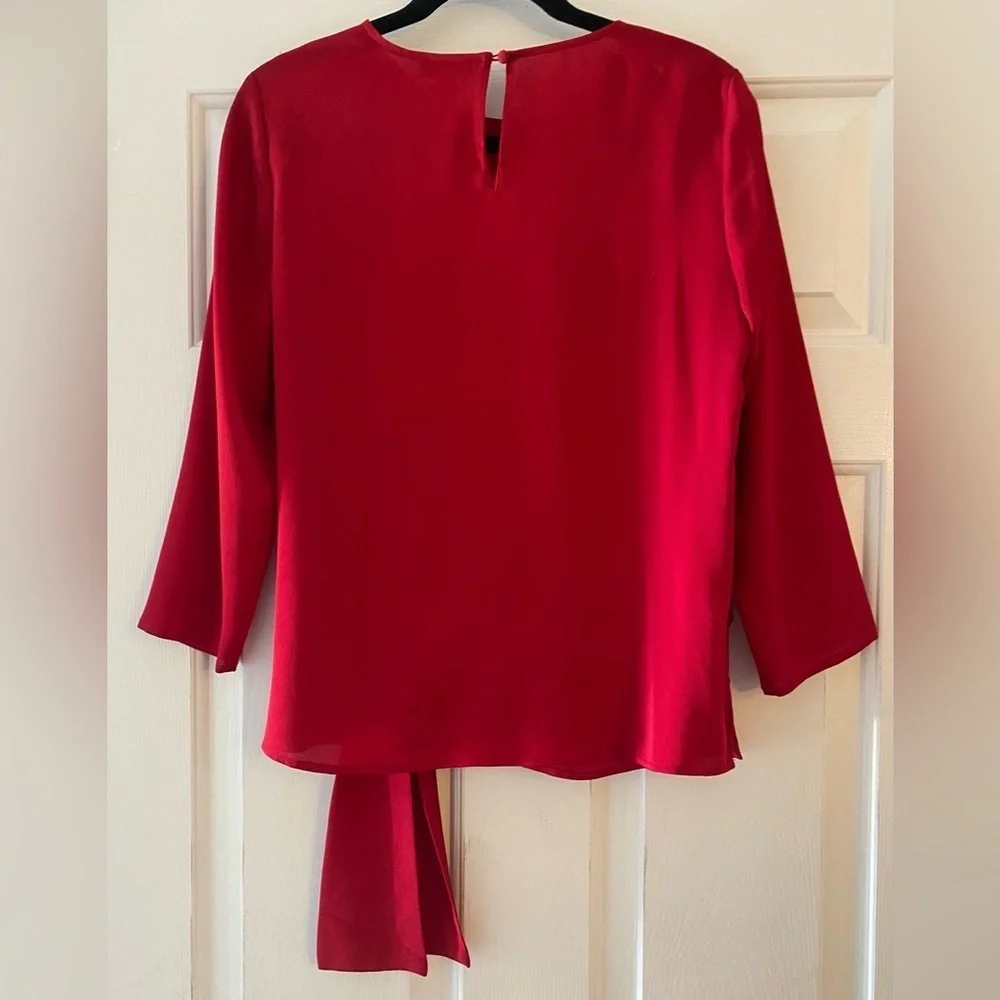 Vince Camuto Red Wrap Tie Front Blouse